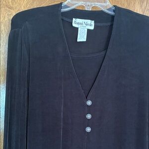 Ronni Nicole Black Tunic with Button Detail